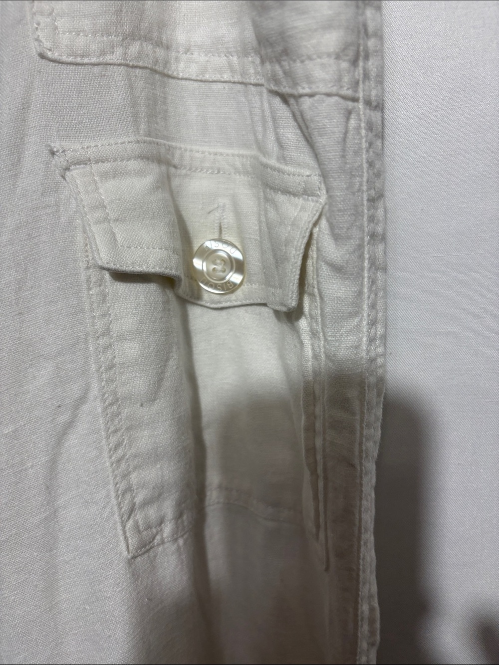 Bisou Bisou white Wide-Leg cotton Utility Cargo Pants - Picture 2 of 8